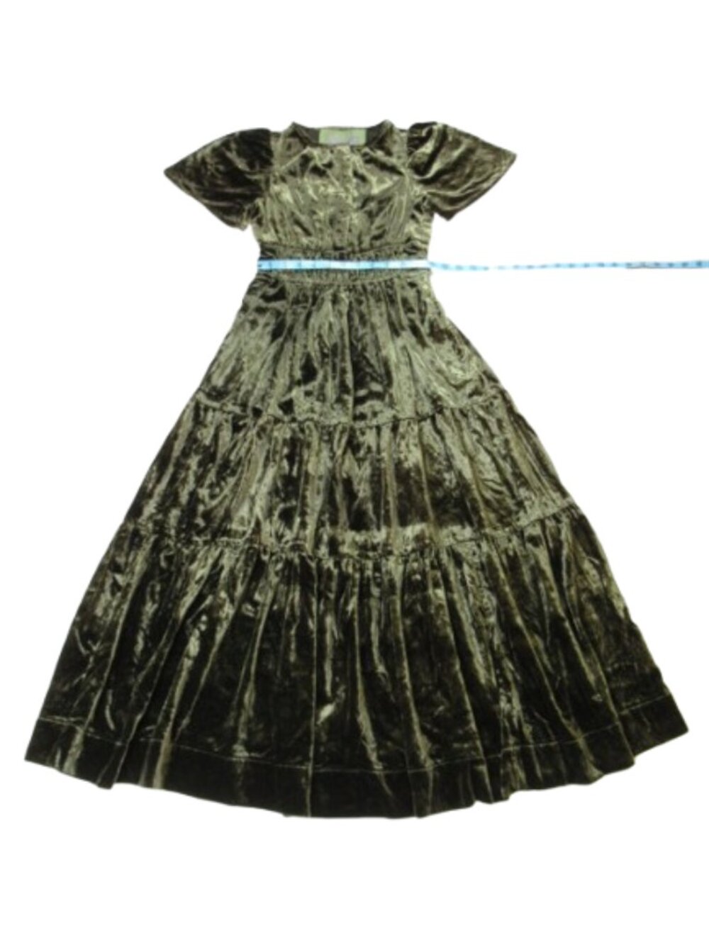 Anthropologie The Somerset Velvet Maxi Dress Dark Green Olive XXSP - Picture 8 of 14